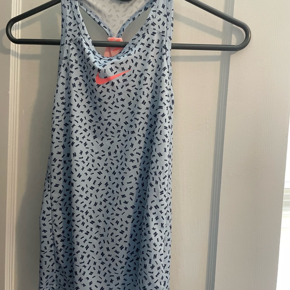 Nike Blue and Pink Tank Top with Polka Dots